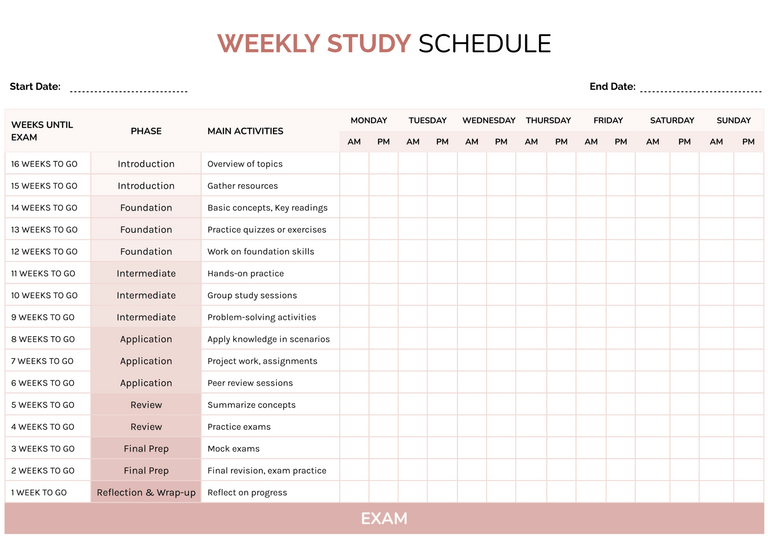 Free Weekly Schedule Templates - Highfile - Customize & Print