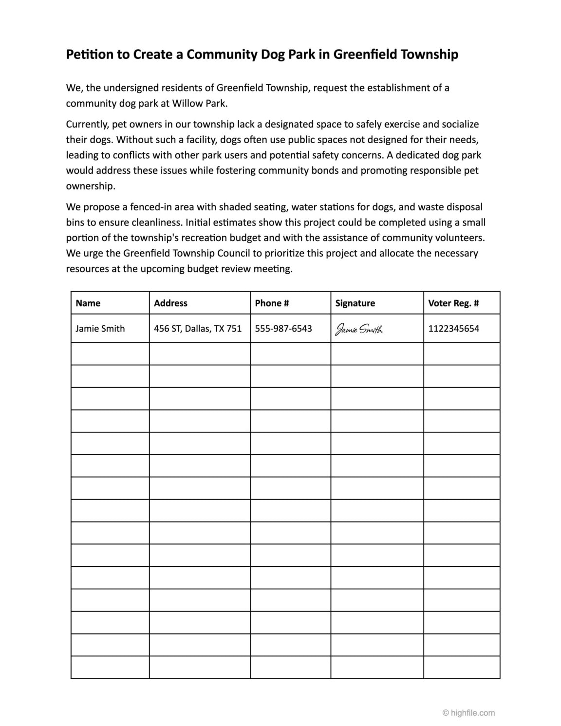 Free Customizable Petition Templates Highfile free-customizable-petition-templates-highfile