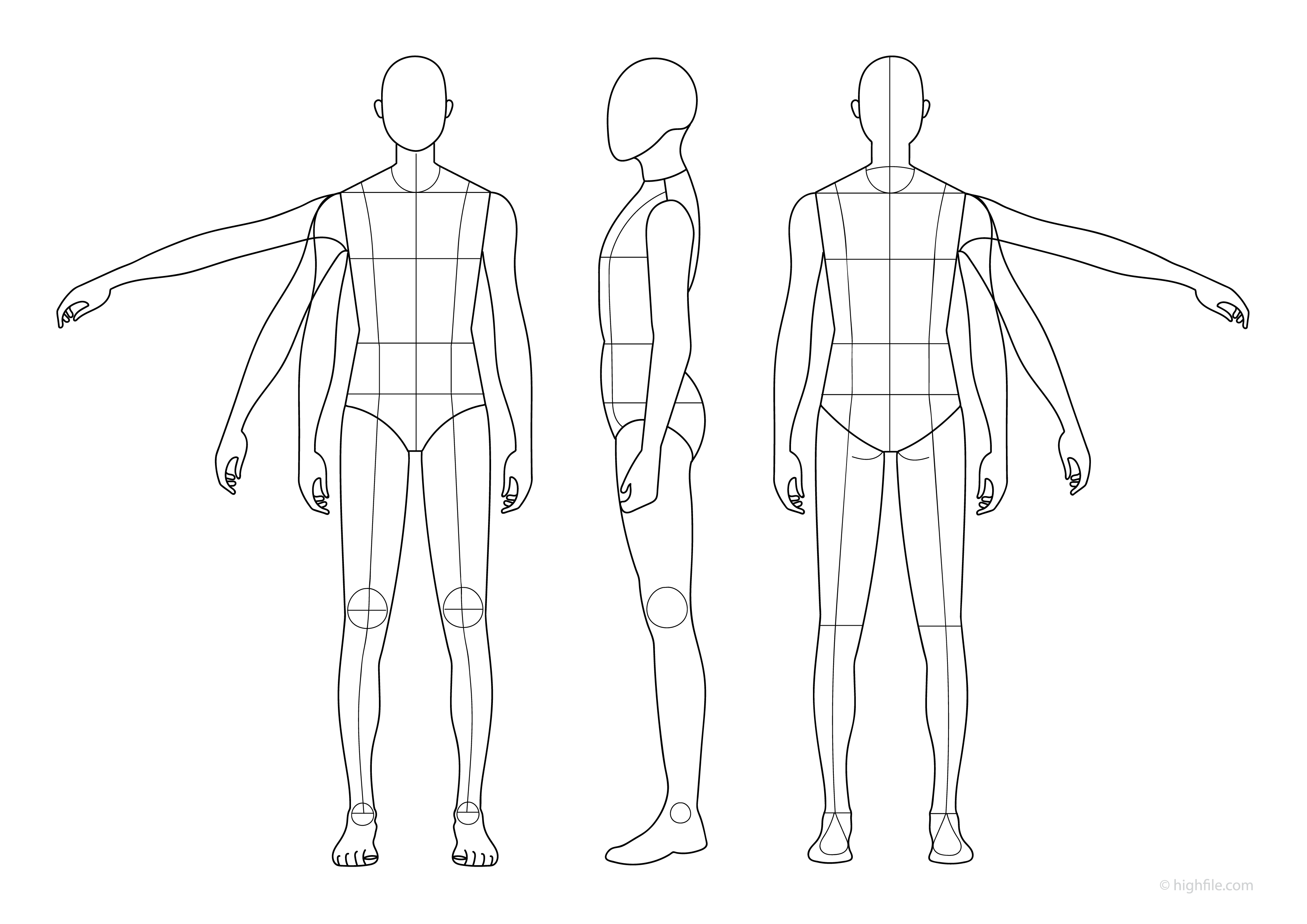 Free Printable Body Outline Templates Highfile free-printable-body-outline-templates-highfile