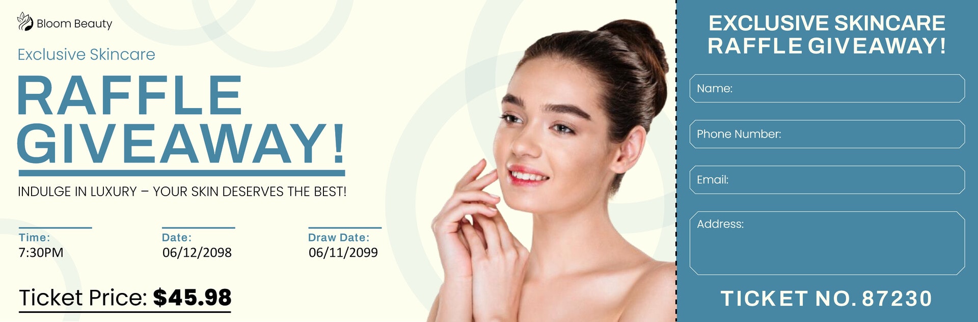 Minimal Raffle Ticket Template - Google Slides | PowerPoint | Adobe ...