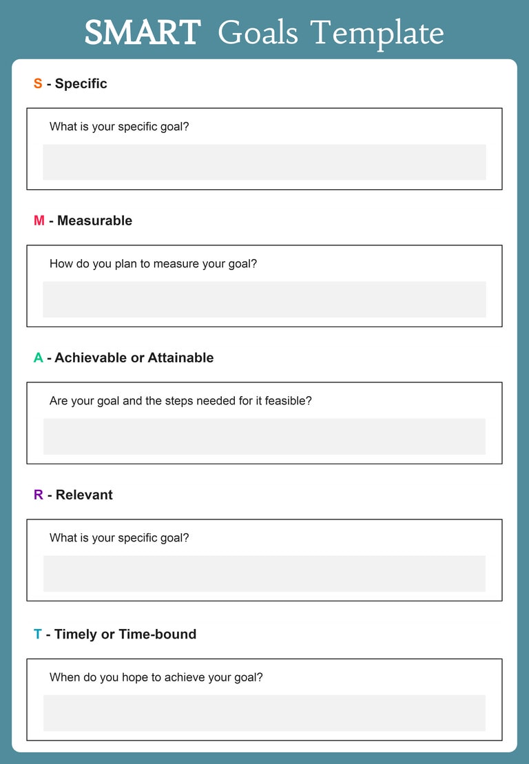 Free SMART Goals Templates and Worksheets - Highfile