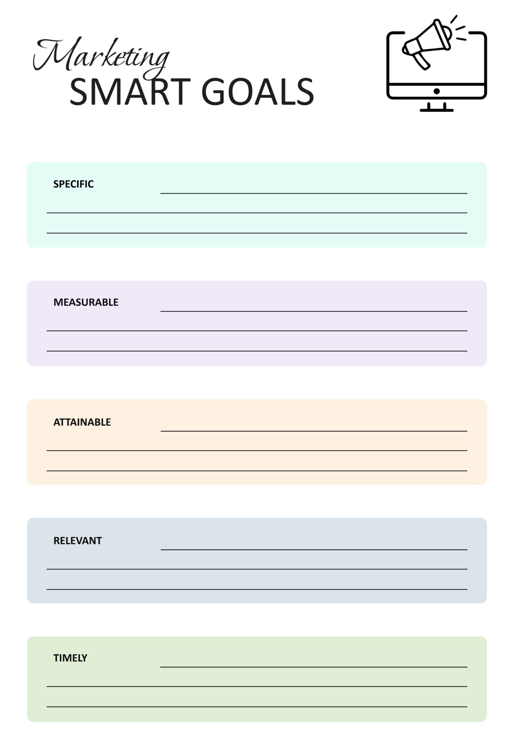 Free SMART Goals Templates and Worksheets Highfile