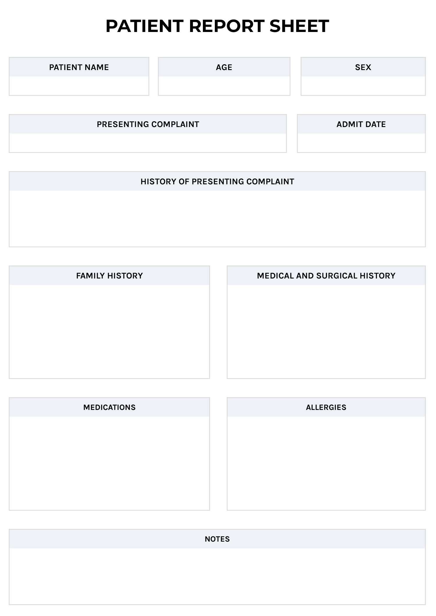 Nursing Admission Notes Example - Word | PDF | Google Docs - Highfile