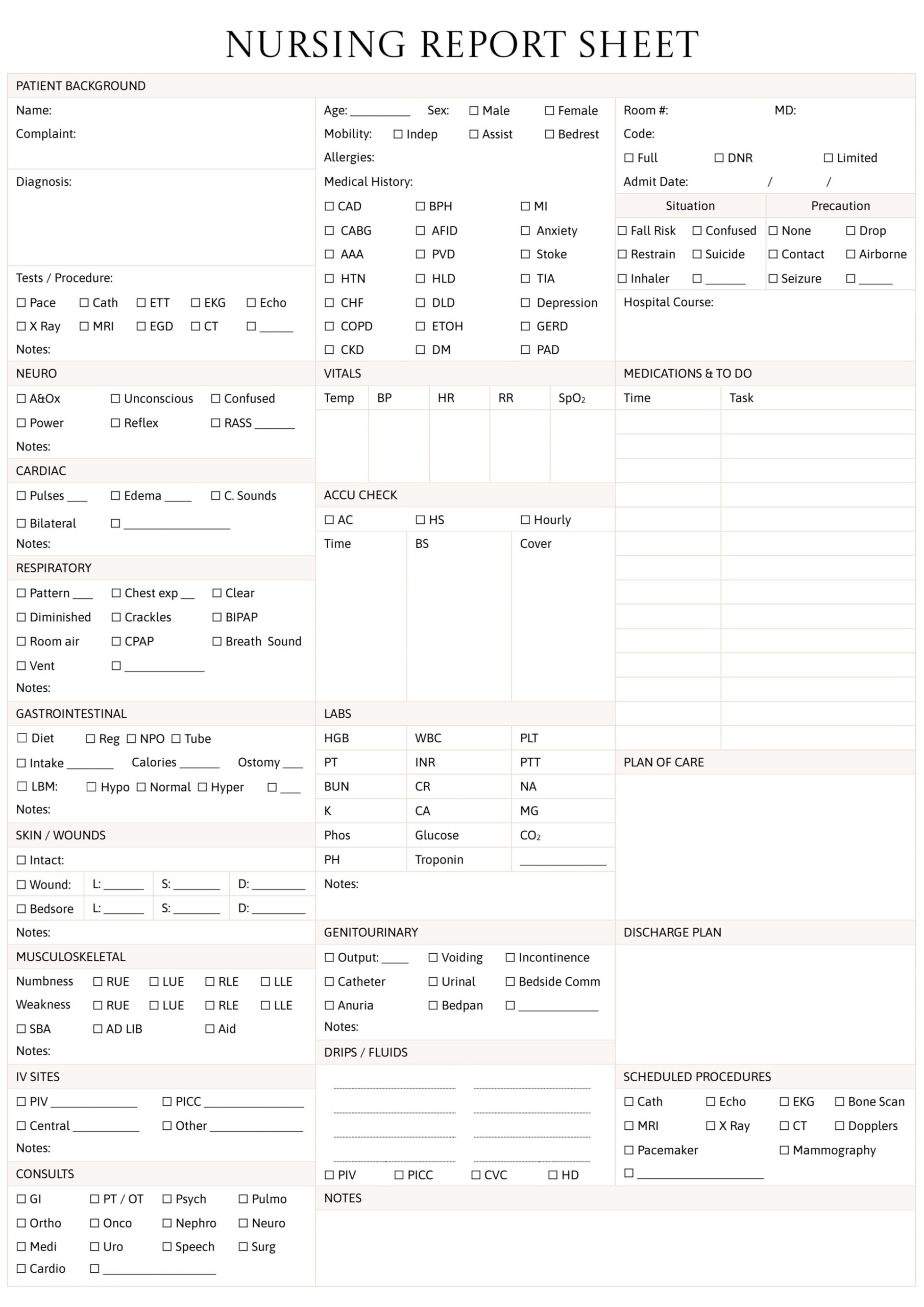 Blank Progress Note Template (Google Docs | Word | PDF)