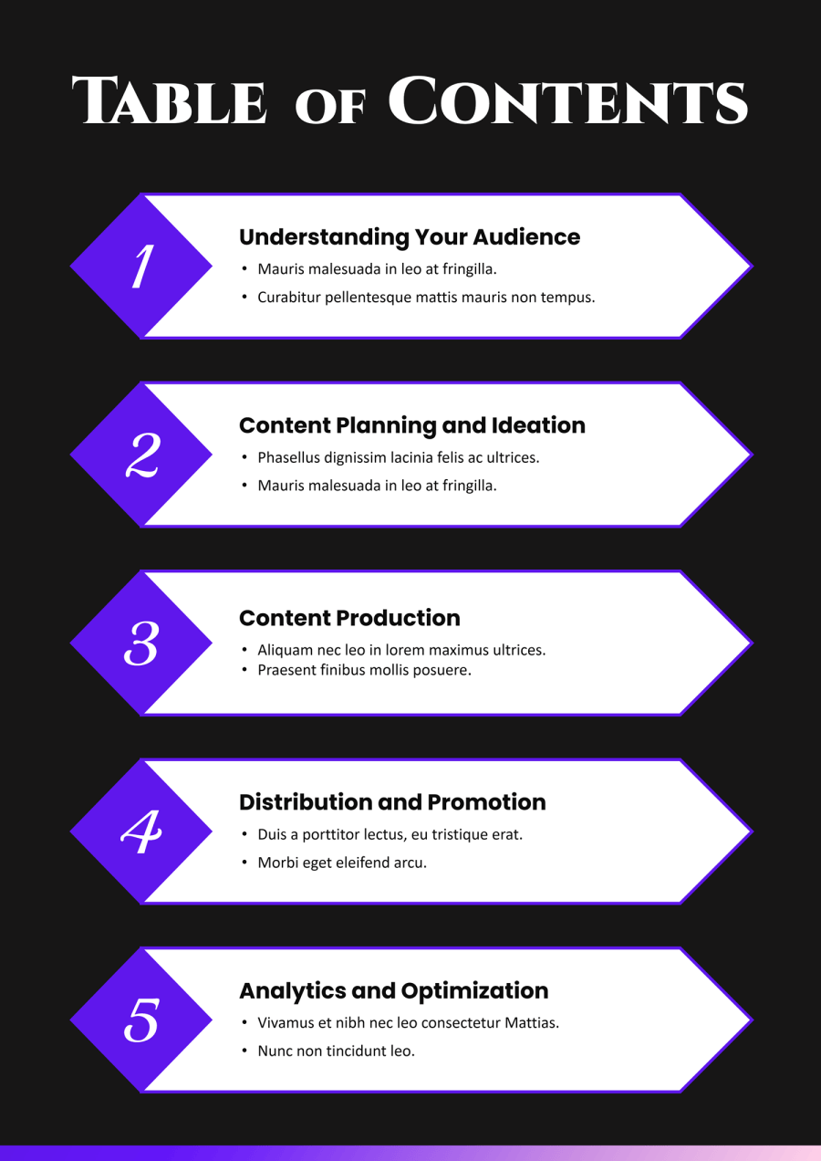 Free Customizable Table of Contents Templates - Highfile