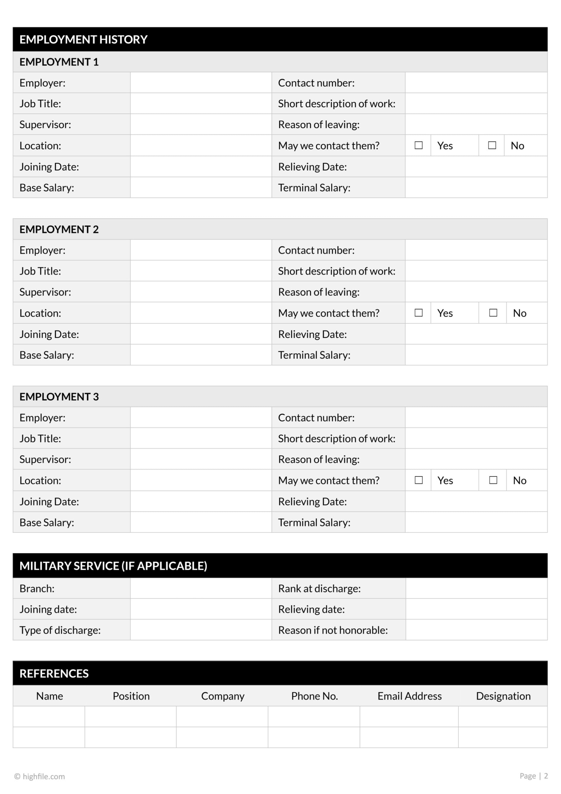 Job Application Template Google Docs Word Highfile Job Application Template Google Docs Word Highfile