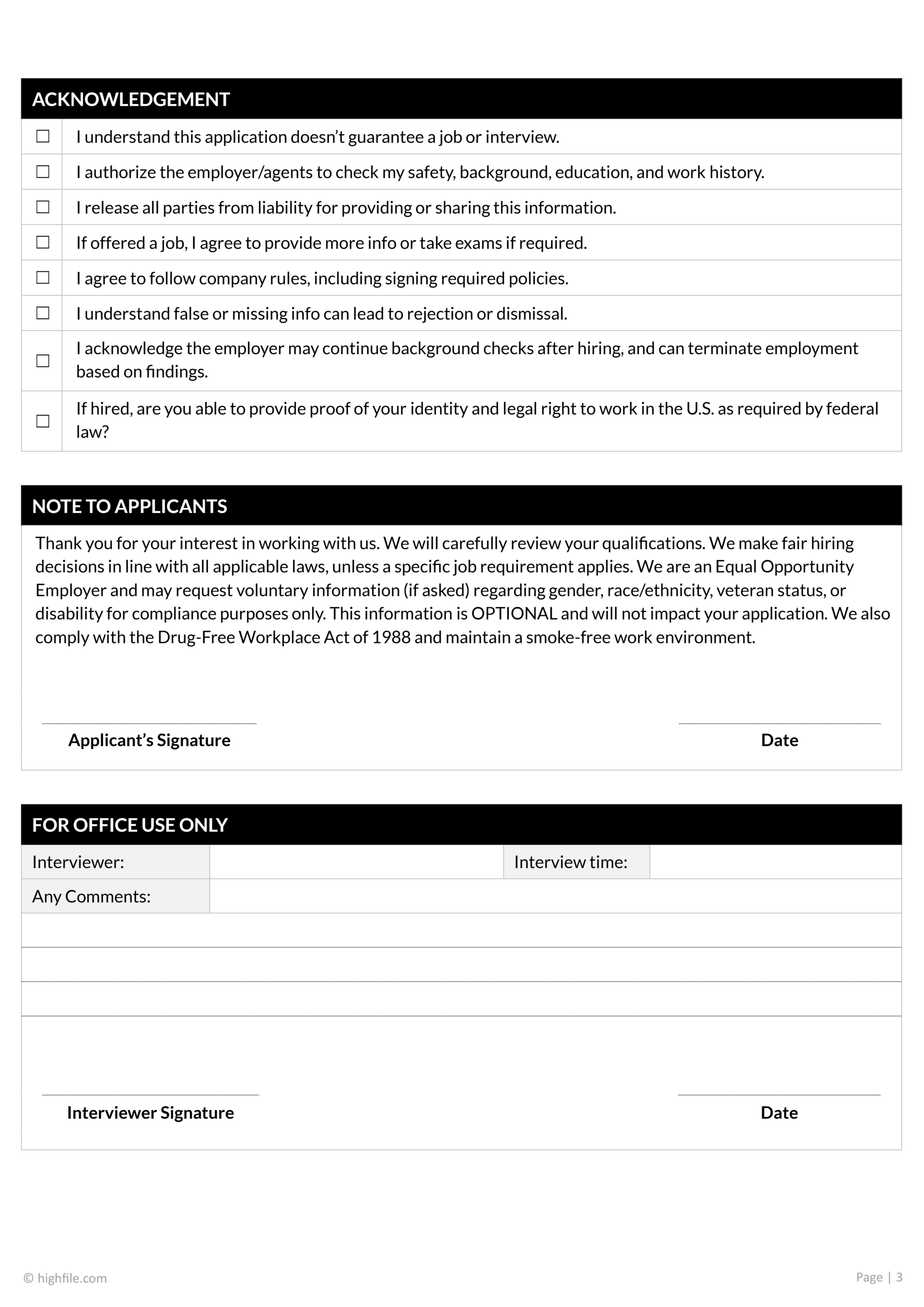 Job Application Template Google Docs Word Highfile Job Application Template Google Docs Word Highfile