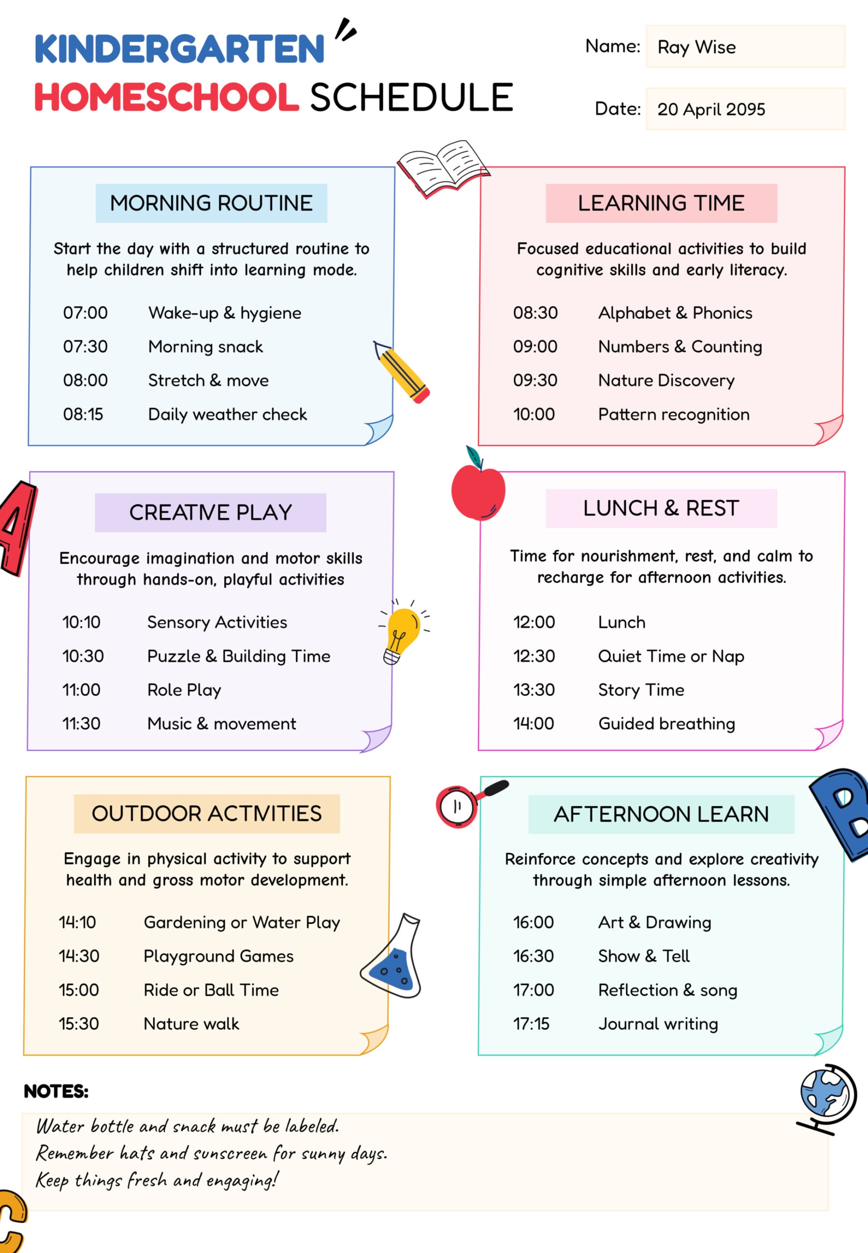 Free Loop Homeschool Schedule Template - Edit and Print