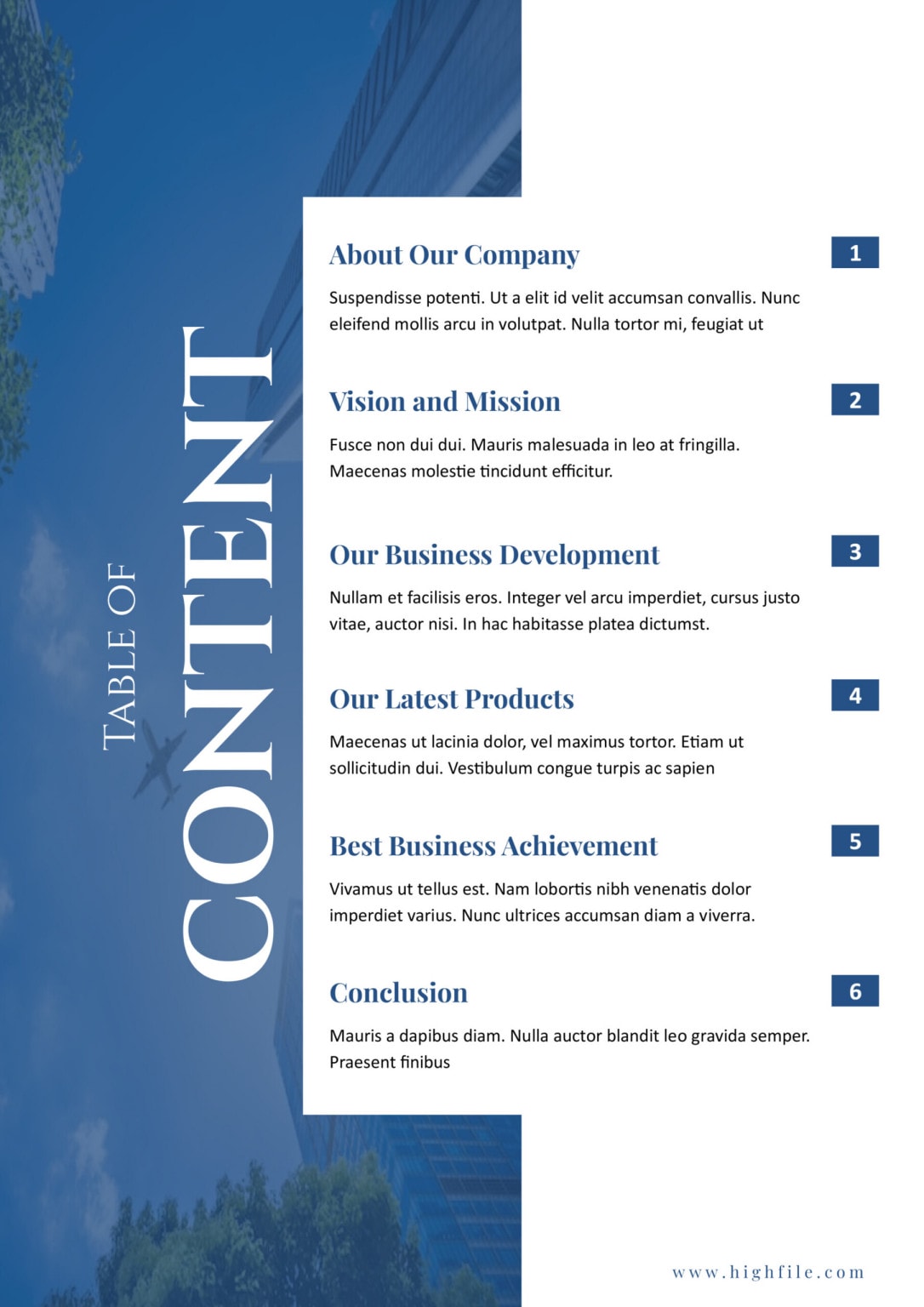 Portfolio Table of Contents Template Word Google Docs Highfile Portfolio Table of Contents Template Word Google Docs Highfile