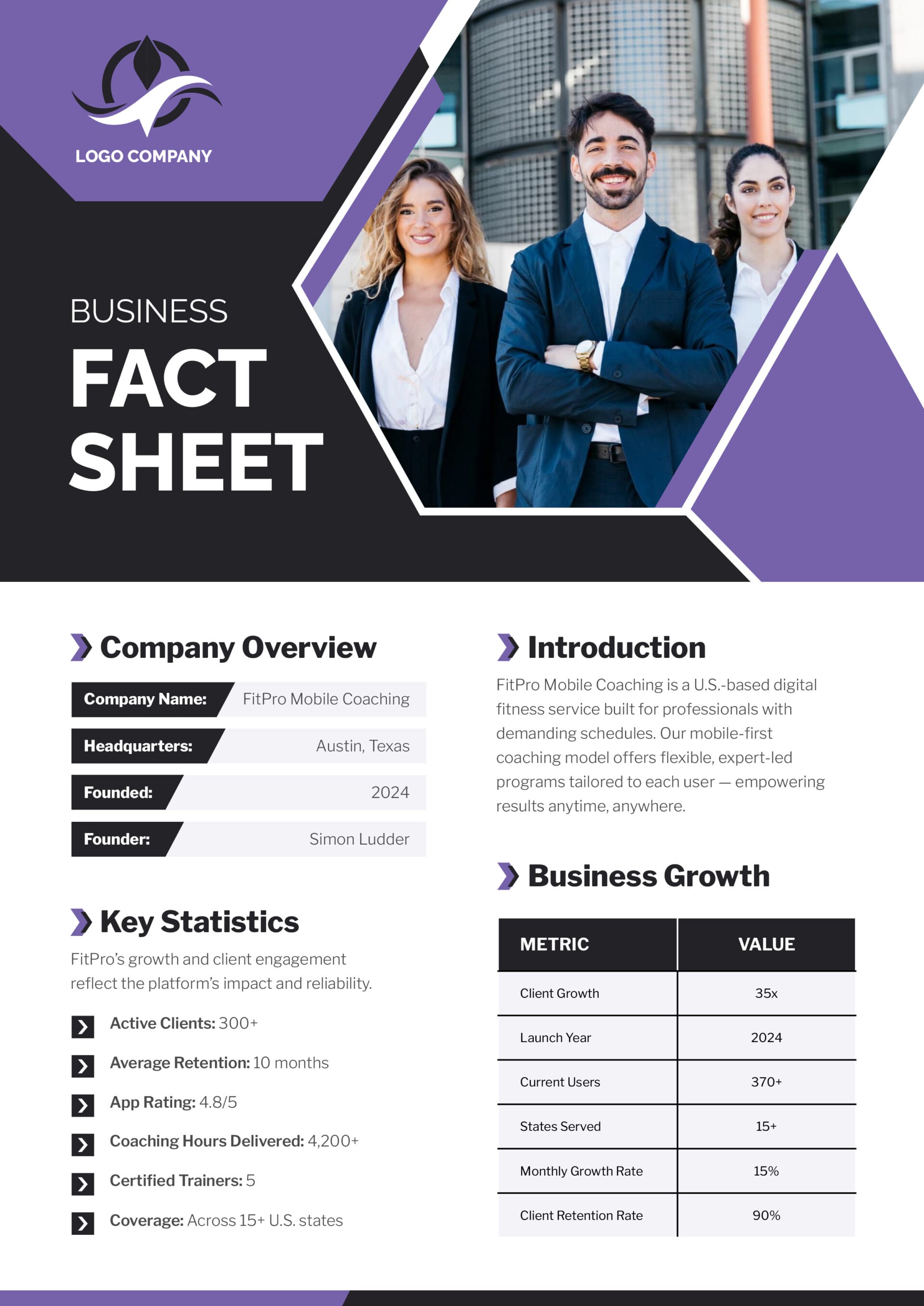 Business Fact Sheet Template - Google Slides | PowerPoint | Adobe ...