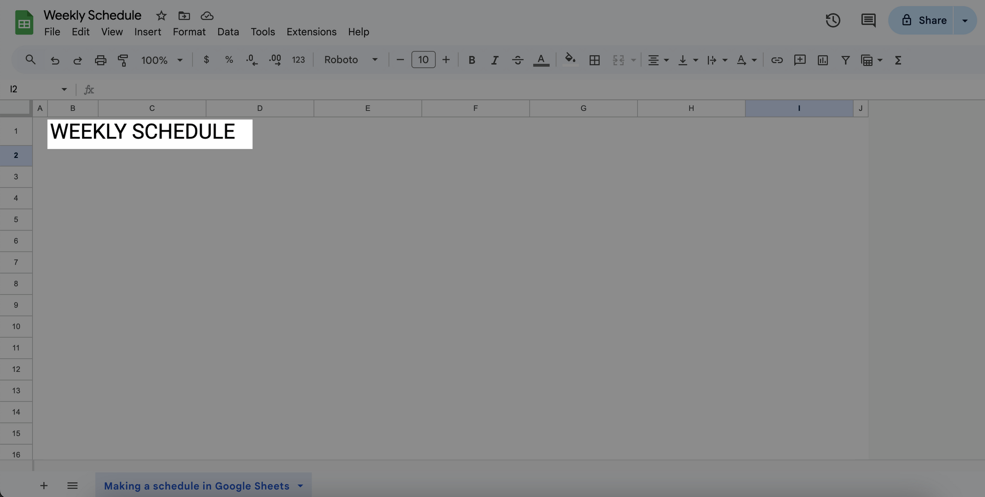 Open Google Sheets and Create a New Spreadsheet