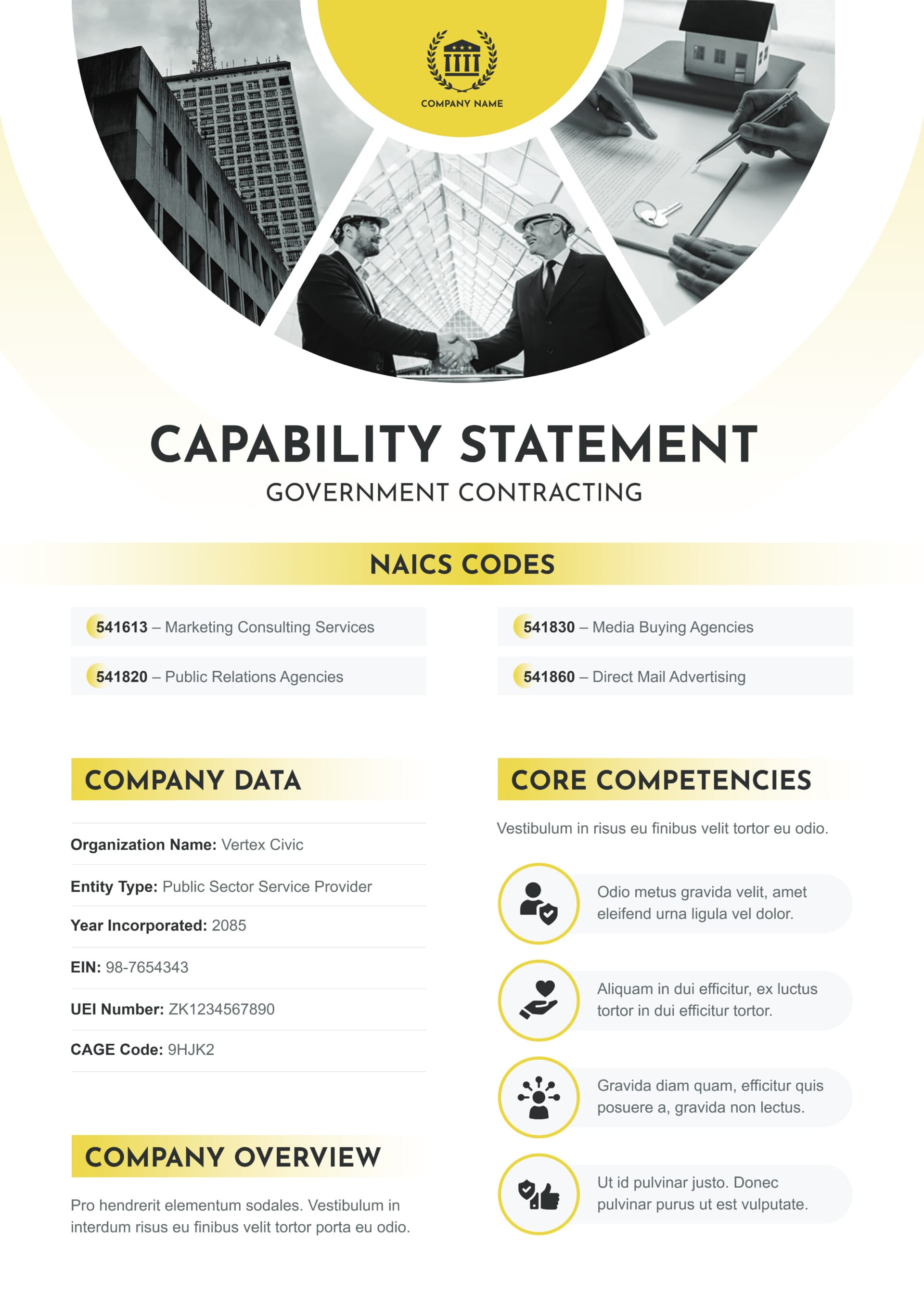 Government Contracting Capability Statement Template - PowerPoint ...
