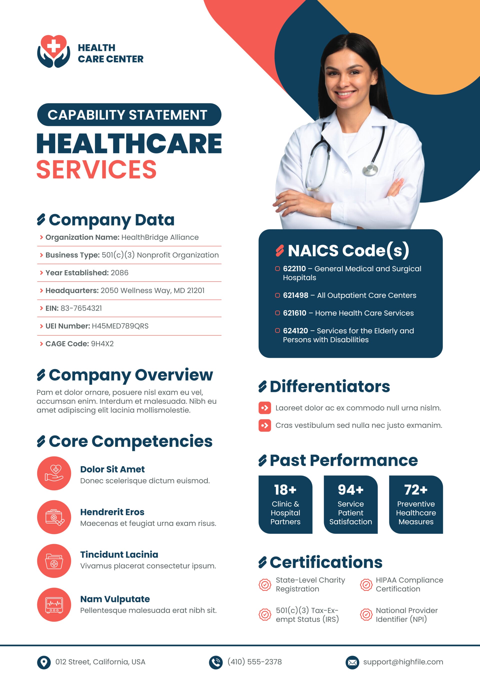 Healthcare Services Capability Statement Template - PowerPoint | Google ...