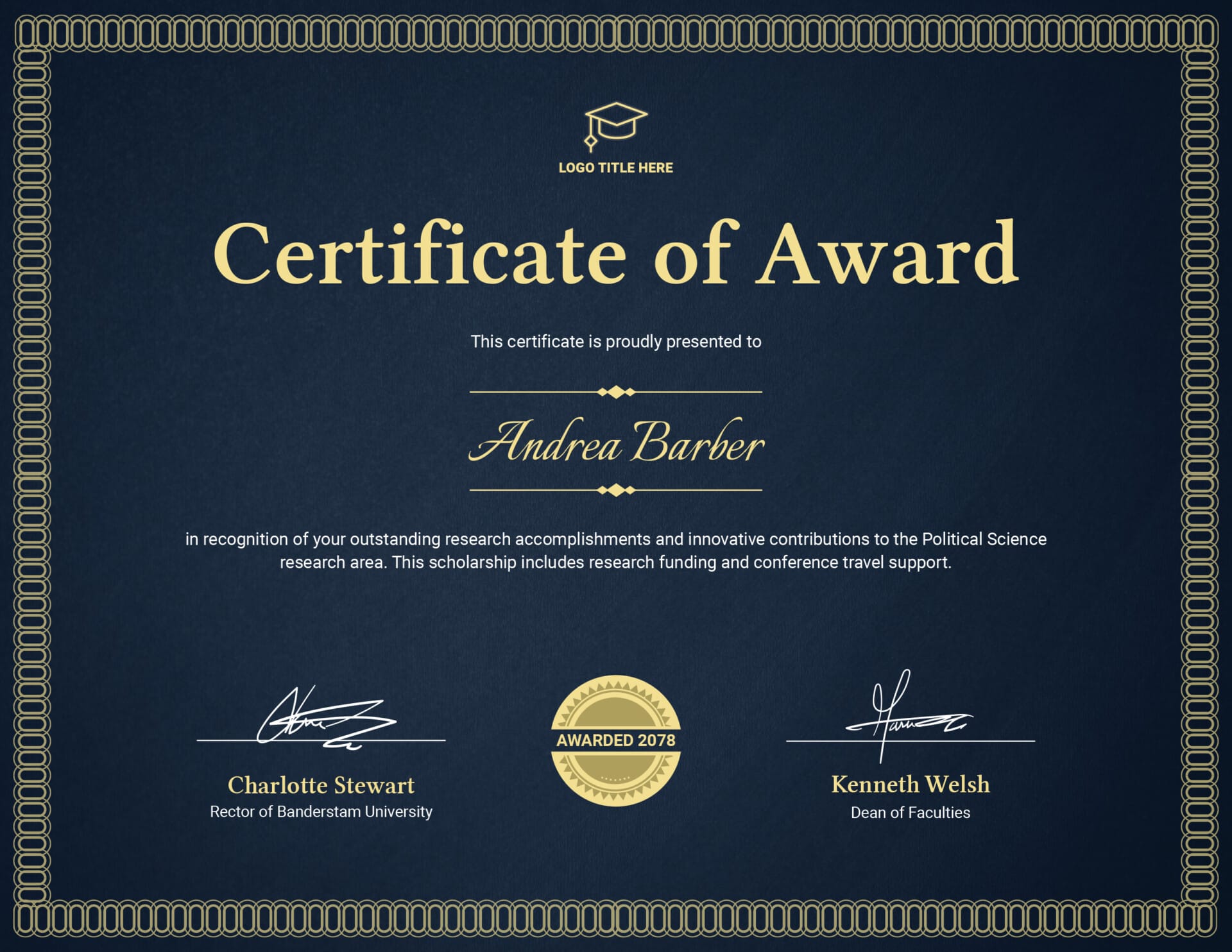 Blue and Yellow Award Certificate Template Highfile Blue and Yellow Award Certificate Template Highfile