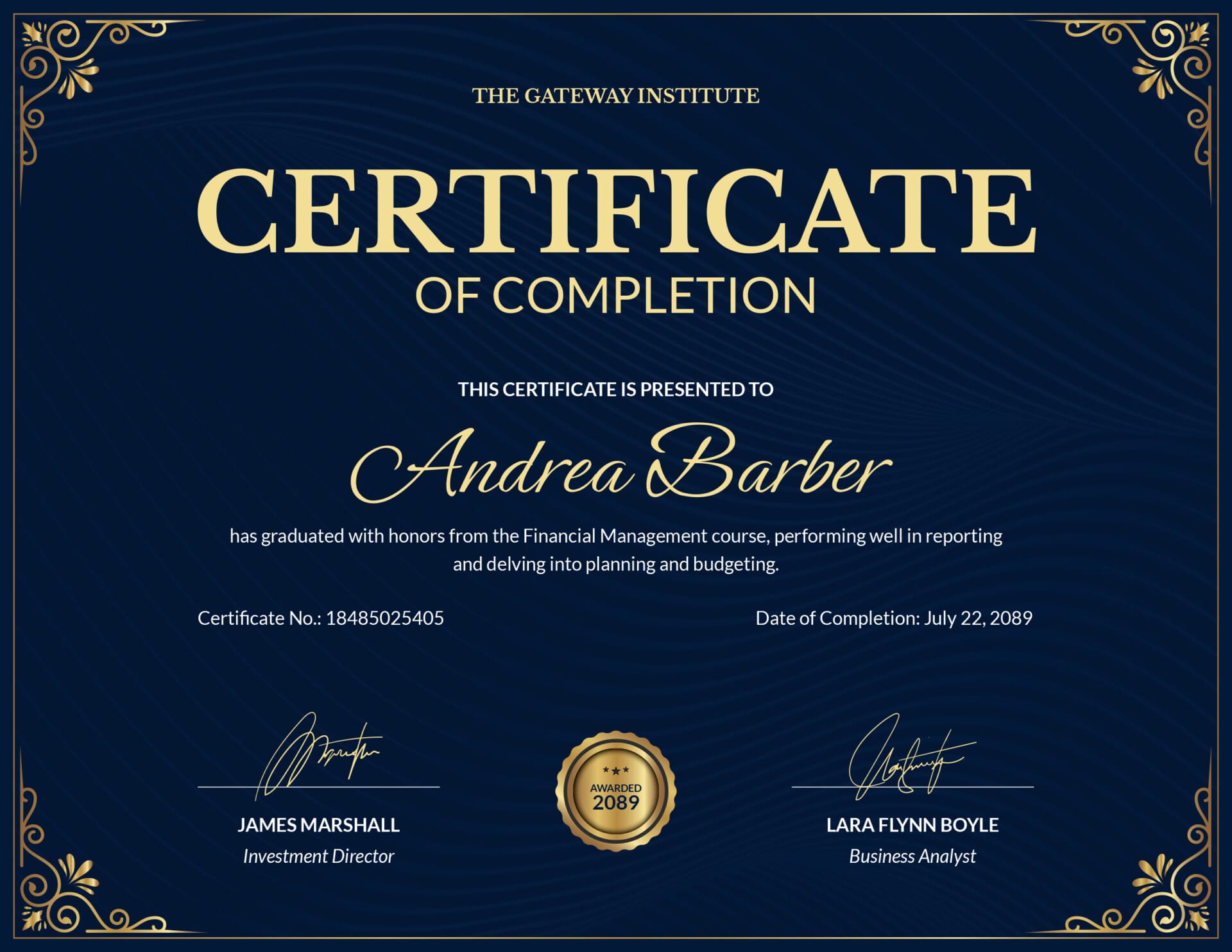 Course Completion Certificate Template - Highfile